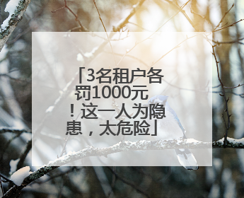 3名租户各罚1000元！这一人为隐患，太危险