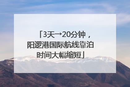 3天→20分钟，阳逻港国际航线靠泊时间大幅缩短
