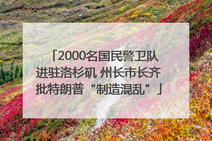 2000名国民警卫队进驻洛杉矶 州长市长齐批特朗普“制造混乱”