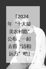 2024年“十大最美农村路”公布，一起去看“诗和远方”吧