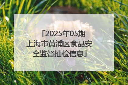 2025年05期上海市黄浦区食品安全监督抽检信息