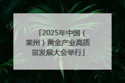 2025年中国（莱州）黄金产业高质量发展大会举行