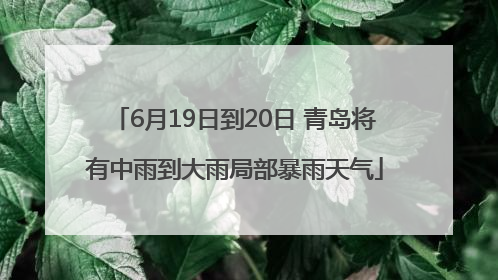 6月19日到20日 青岛将有中雨到大雨局部暴雨天气